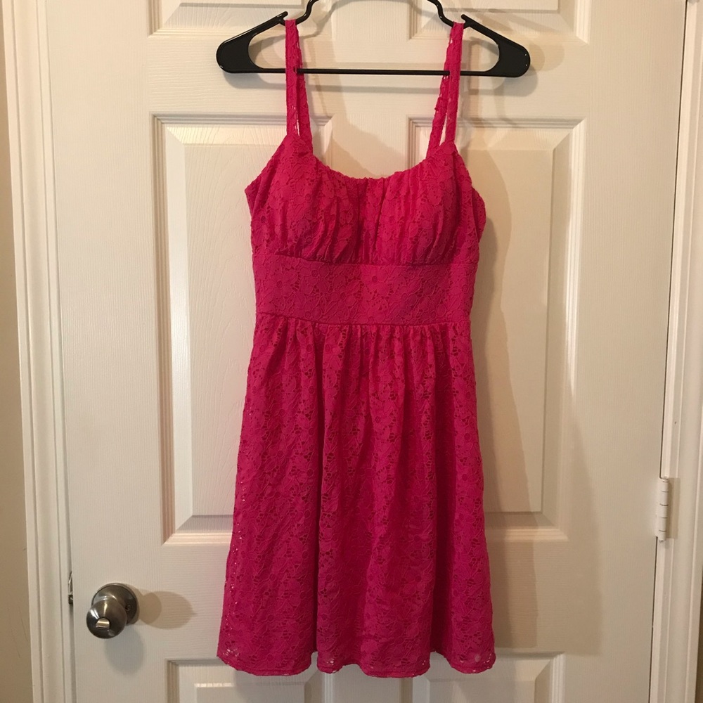 Pink Lace Empire Waist Dress Size 6